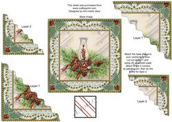 Christmas Candle Lantern Duo Corner Wavy Sq Stacker