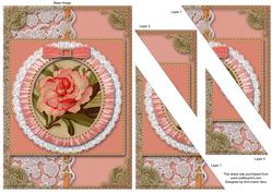 Pink Peony Ruffle Duo Corner A5 Stacker