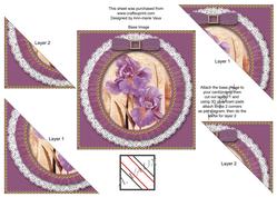 Purple Iris Ruffle Duo Corner Sq Stacker