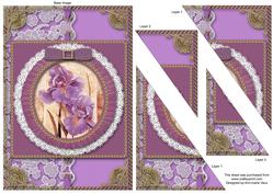 Purple Iris Ruffle Duo Corner A5 Stacker
