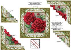 Red Roses 1 Duo Corner Sq Wavy Stacker