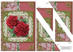 Red Roses 1 Duo Corner A5 Stacker