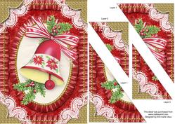 Christmas Bell1 Lace Ruffle Duo Corner A5 Stacker