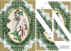 Christmas Landscape Lace Ruffle Duo Corner A5 Stacker