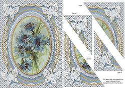 Cornflowers Butterfly Lace Duo Corner A5 Stacker