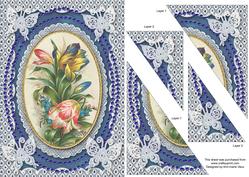 Multi Tulips Lace Butterfly Duo Corner A5 Stacker