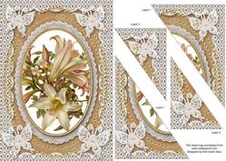 White Lillies Butterfly Lace Duo Corner A5 Stacker