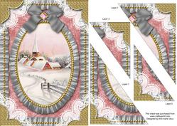 Christmas Snowy Village Duo Corner A5 Stacker