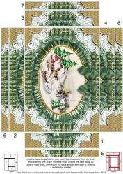 Christmas Landscape Ruffle Spiral Edge 7x5inch Stacker