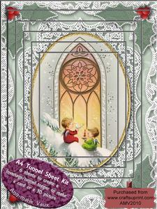 Christmas Church Window Lace A4 Topper Tunnel Kit