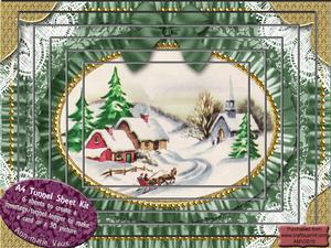 Christmas Landscape Ruffle Card Topper A4 Kit