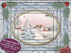 Snowy Christmas Tree Lace Topper A4 Tunnel Kit