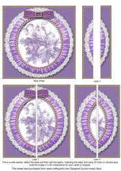 Lilac Rose Ruffle Lace 5in Square Side Stacker
