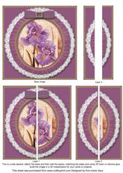 Purple Iris Ruffle Lace 5in Square Side Stacker