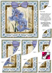 Blue Iris Deep Lace 6 Inch Duo Corner Stack Card Front