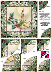 Christmas Candle 2 6inch Duo Corner Stack Card Front