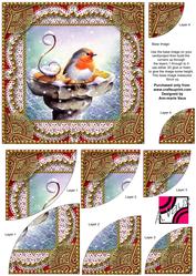 Christmas Robin 2a 6inch Duo Corner Stack Card Front