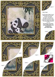 Oriental Panda 1 6inch Duo Corner Stack Card Front