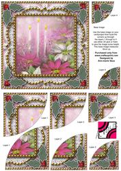 Pink Poinsettias 2 6inch Duo Corner Stack Card Front