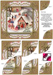 Christmas Party House 2 6inch Duo Corner Stack Card Front