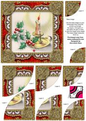 Christmas Candle 2a 6inch Duo Corner Stack Card Front