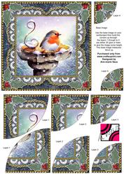 Christmas Robin2 6inch Duo Corner Stack Card Front