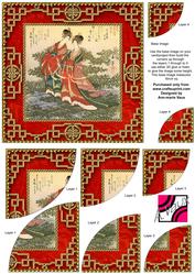 Oriental Ladies 6 Inch Duo Corner Stack Card Front