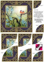 Oriental Lovebirds 6inch Duo Corner Stack Card Front
