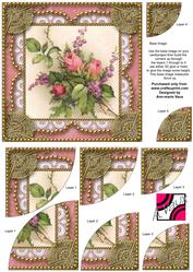 Rose Bouquet1 Vintage 6inch Duo Corner Stack Card Front