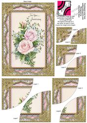 Anniversary Roses Gold Lace 7x5inch Duo Corner Stacker