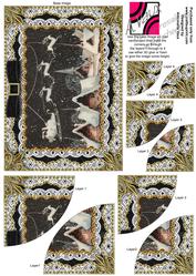 Christmas Night Gold Lace 7x5inch Duo Corner Stacker