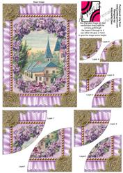 Lavender View Ruffle 7x5inch Duo Corner Stack Card Front
