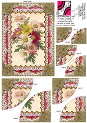 Crazee Daisies Gold Lace 7x5inch Duo Corner Stack Card Front