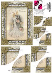 Weddings Wishes Gold Lace 7x5inch Duo Corner Stacker