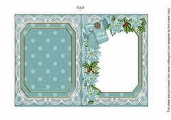 Rooftops Merry Christmas 7x5in Fancy Lace Foldable Insert
