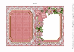 Snow Church Merry Christmas 7x5in Fancy Lace Foldable Insert