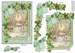 Winter Garden Merry Christmas 7x5in Fancy Lace Step by Step