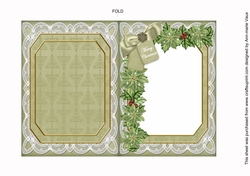 Winter Pub Merry Christmas 7x5in Fancy Lace Foldable Insert