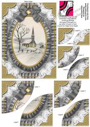 Church Lights Oval 7x5inch Duo Corner Stack Card Front