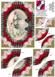 Christmas View 1 Oval 7x5inch Duo Corner Stack Card Front
