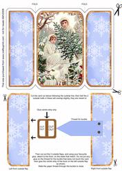 Christmas Snow Babies 2 Square Gatefold Buckle Card