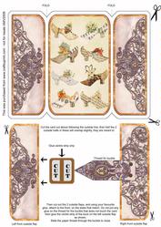 Ornate Ironwork Vintage Shoes Square Gatefold Buckle Card