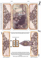 Ornate Ironwork Romantic Man Square Gatefold Buckle Card