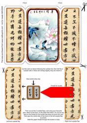 Oriental Kingfisher Square Gatefold Buckle Card