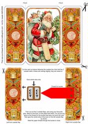 Christmas Ornate Santa Square Gatefold Buckle Card