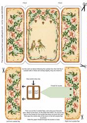 Very Pretty Vintage Wedding/thank You Birds Square Gatefold Buckle Card