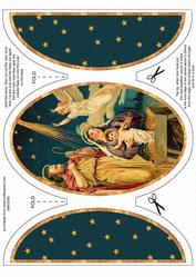 Giant Christmas Stable & Baby Scene Round Gatefold Card