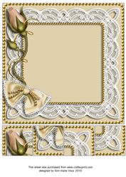 Cream Single Rose Bud 8x8inch Square Card Front