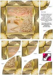 Gold Snow View 6 Inch Duo Corner Stack Card Front