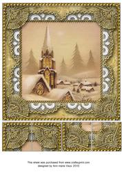 Christmas Steeple Vintage Lace 8inch Picture Sheet